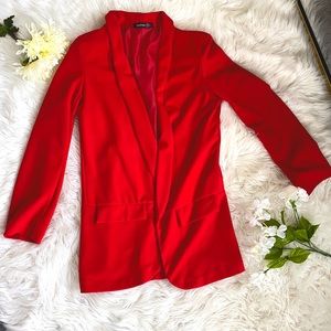 Red oversized blazer
